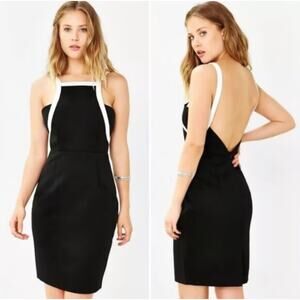 Finders Keepers GO ALL NIGHT Black White Backless Sleeveless Sheath Dress Small